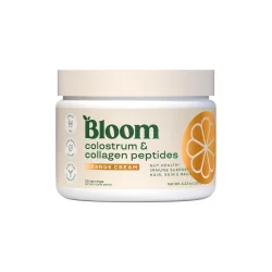 Bloom Colágeno y Calostro Colostrum & Collagen Péptidos en Polvo, Crema de Naranja